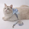 Cute Bowknot Cat Harness and Leash Adjustable Pet Harness with Traction Rope for Cat Kitten Puppy Rabbit Ferret 3