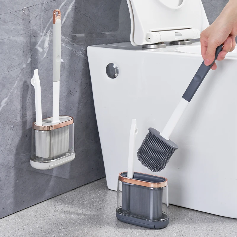 Acquista Set di scopini e porta scopino per WC in silicone di nuova moda, strumento di pulizia a parete in Italia a partire da 11