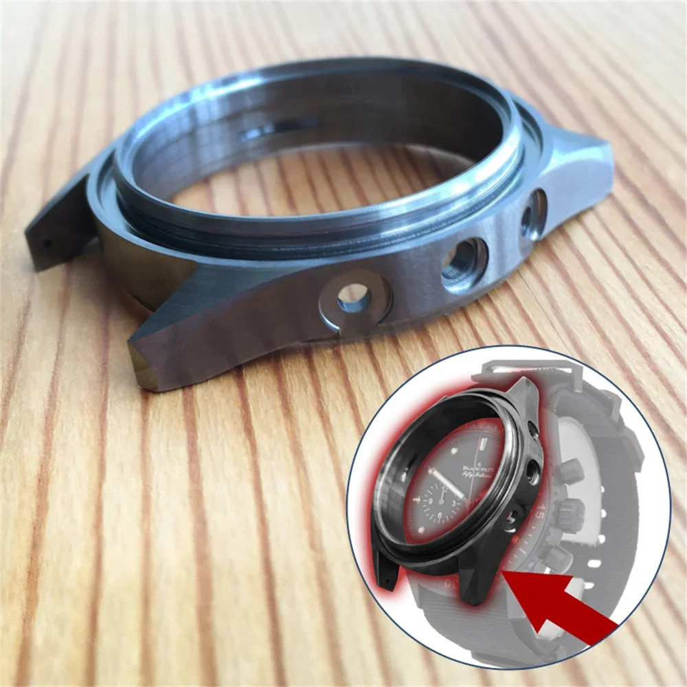 Cassa Dell'Orologio In Ceramica Grigia Satinata Per Fancpain Fifty Fathoms Bathyscaphe Chronographe Flyback Ocean 5200 Watch