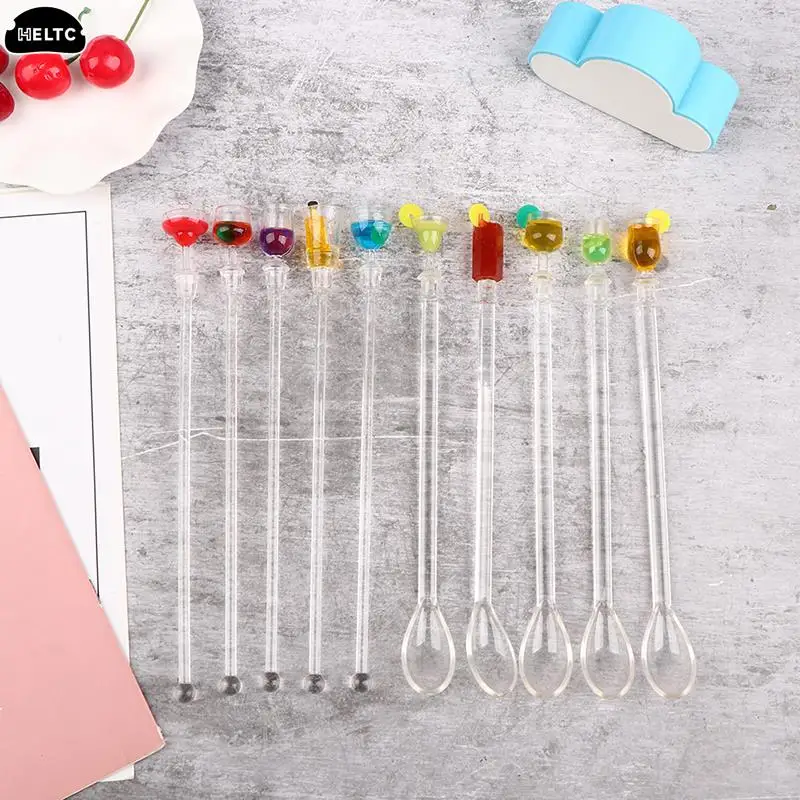 Acrylic 23cm Stirring Acrylic Stirrers Kitchen Bar Tool Juice Party Cocktail Drink Mixer Swizzle Stick Wine Agitators Cup Tops