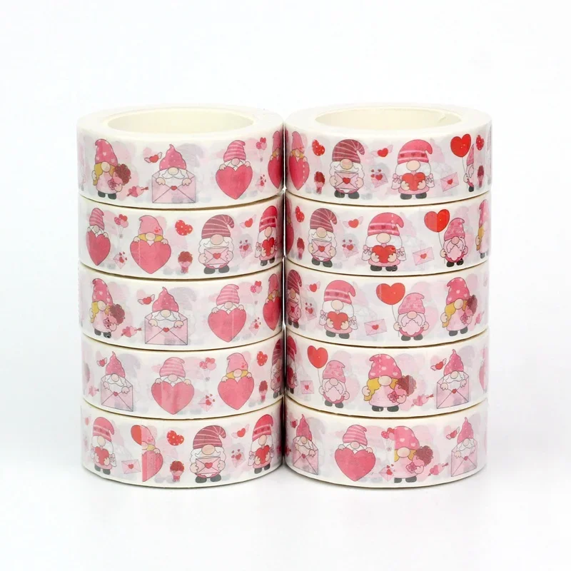 

10PCS. Deco Clipart Gnomes Mail Love Washi Tapes for Scrapbooking Journaling Masking Tape Cute Papeleria Supplies