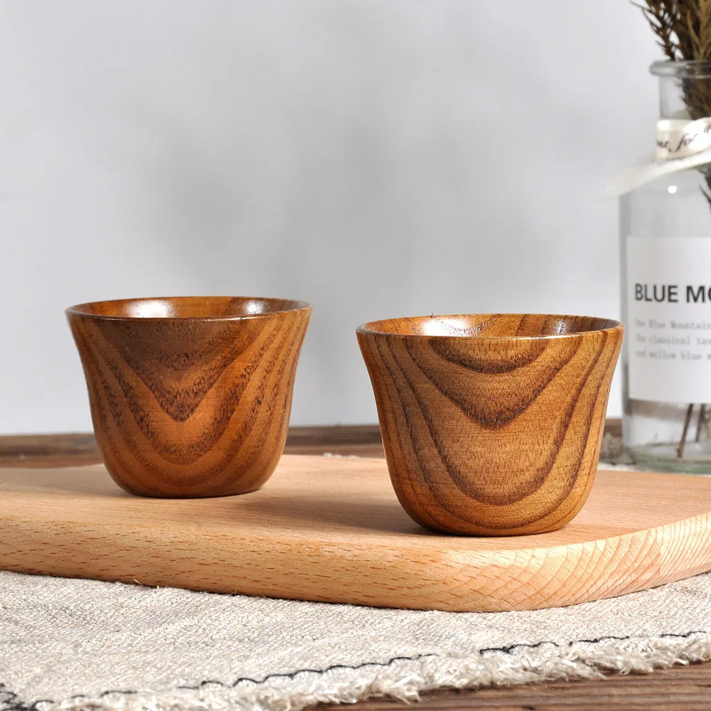 Tea Coffee Wooden Cup Mug Log Milk Beer Color Handmade Natural Wood Juice Glass&Bottle
