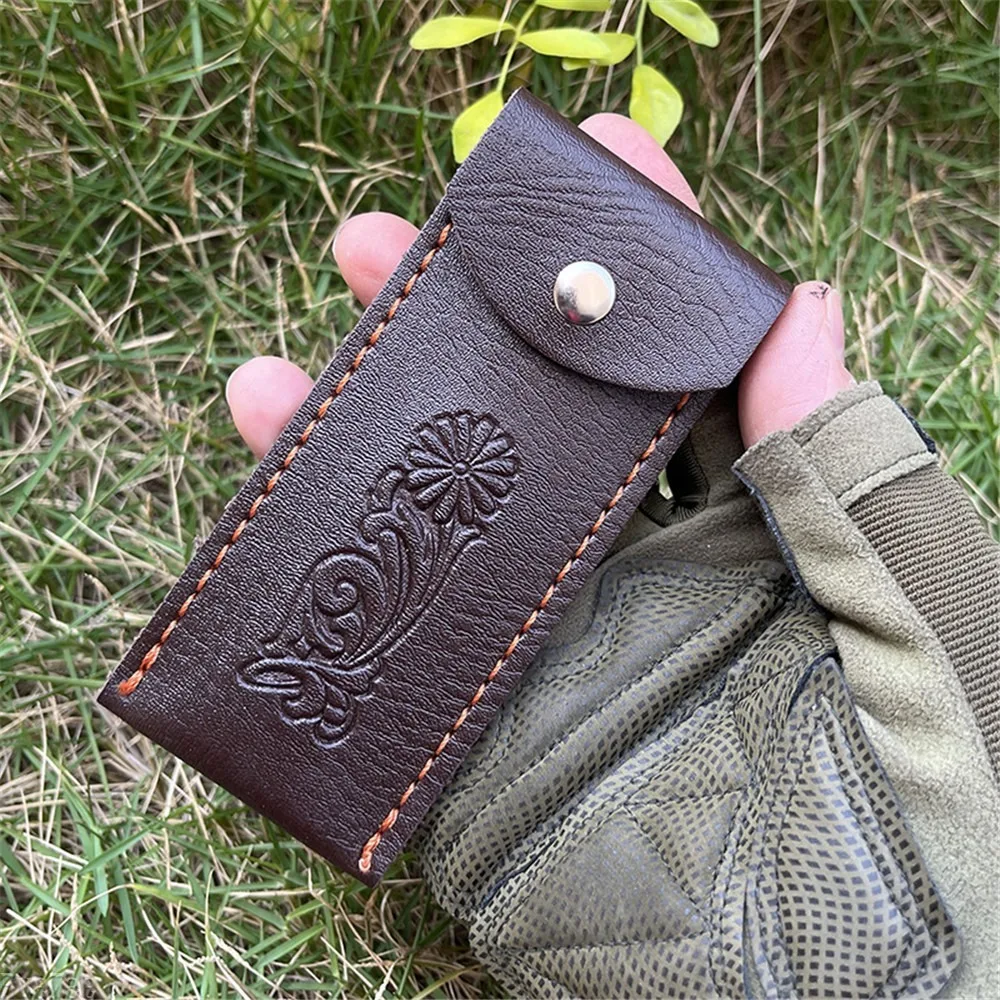 PU 가죽 일반 공구 보관 가방 14.5cm 야외 캠핑 휴대용 공구 가방 접이식 칼..