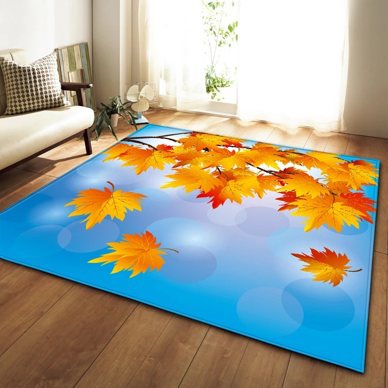 

Maple Leaves 3D Carpet for Boys Girls Bedroom Big Leaf Living Room Area Rug Soft Rugs for Kids Play Anti-Slip Bathroom Mat