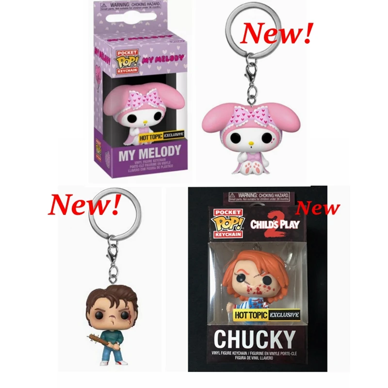 3 styles New Arrival FUNKO POP Pocket Keychains My Melody Chucky Blood hot  topic Steve Action Figure Toys for Ornaments