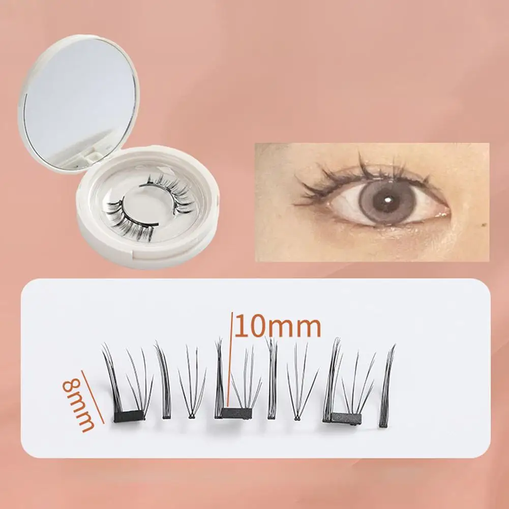 

3D Natural Magnetic Eyelashes With 4 Magnetic Lashes Eyelashes Reusable Portable Magnetic Cosmetic False Tool R1M1