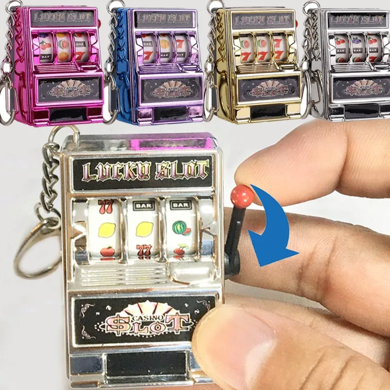 Mini Slot Machine Portachiavi Donna Uomo Retro Nostalgic Fruit Machine Portachiavi Giocattolo Quotidiano Decorazione Regalo Accessorio Creativo Per Gi