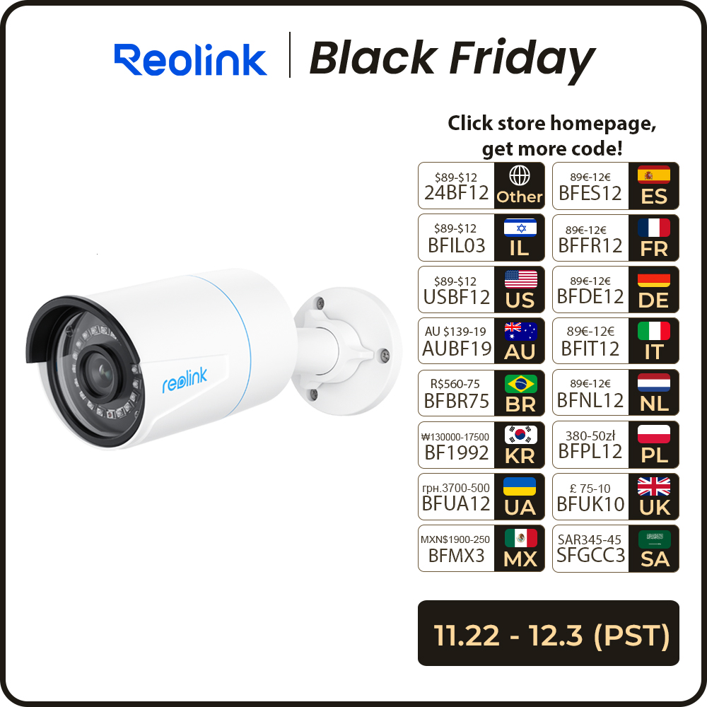 Reolink Smart Security Camera 5MP Outdoor Infrared Night Vision Cam with Human/Car/Pet Detection POE IP Camera