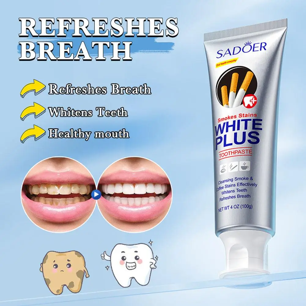 100g Whitening Toothpaste Plaque Removing Paste For Smokers And Coffee Lovers Anti-Cavity Teeth Stain Remover Oral Care