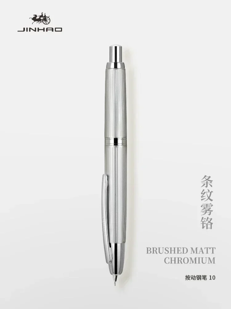 High Quality JINHAO 10 Fountain Pen Frosted Black EF/F Nib Stationery Office School Supplies Clicking Pen 2