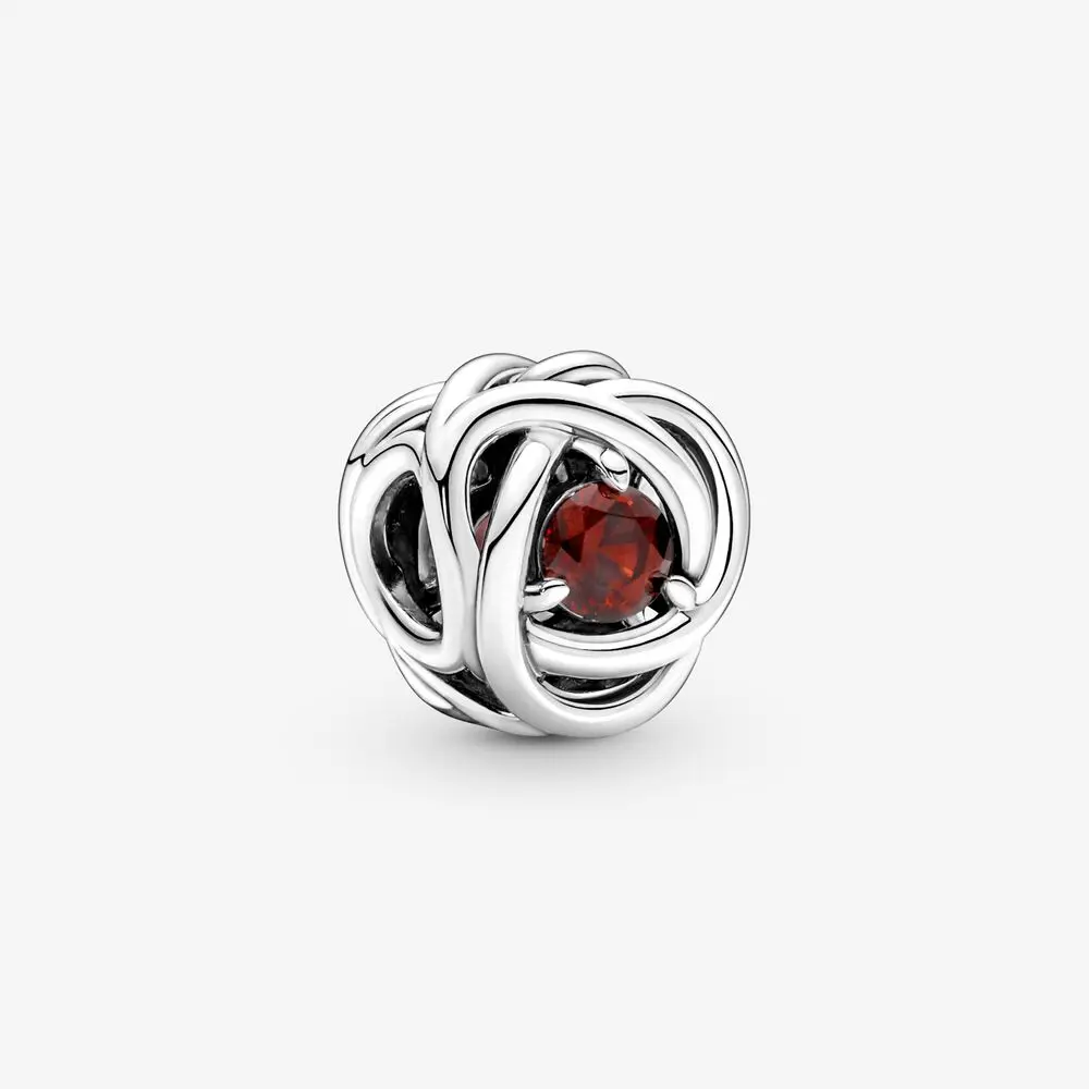 New 925 Sterling Silver January~December Birthstone Eternity Circle Bead Fit Original Pendant Charms Bracelet Bead DIY Jewelry 2