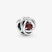 New 925 Sterling Silver January~December Birthstone Eternity Circle Bead Fit Original Pendant Charms Bracelet Bead DIY Jewelry 2