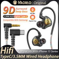 New 9D Super Bass In Ear Headphone Wire-Controlled With Mic 3.5MM AUX/Type-C Digital Chip Headset For iPhone 15 Android Samsung 1
