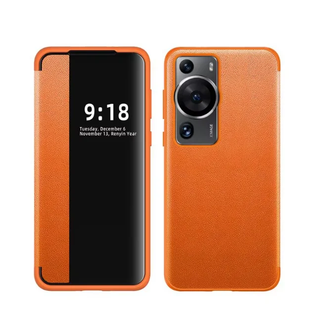 Leather Smart View Flip Cover Phone Case