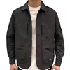 New Casual Jacket Men's Lapel Jacket Men's Short Style Trendy Youth Solid Color Multi Pocket Outerwear 3