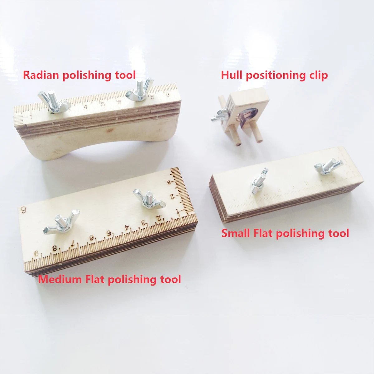 Ancient ship model necessary wooden tools kits ship hull polishing tool Hull positioning clip 4 pcs set