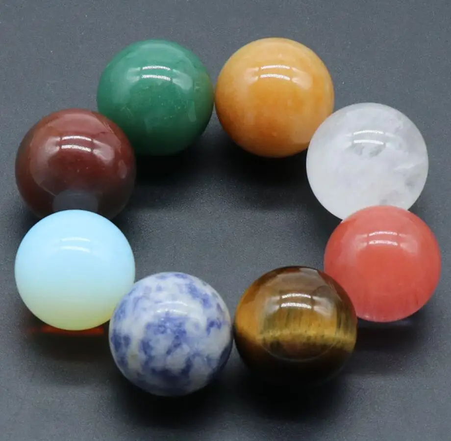 Natural Stones 16mm 18mm Ball Ornament Rose Quartz Healing Crystal Gift Room Ornament Fish Tank Decoration