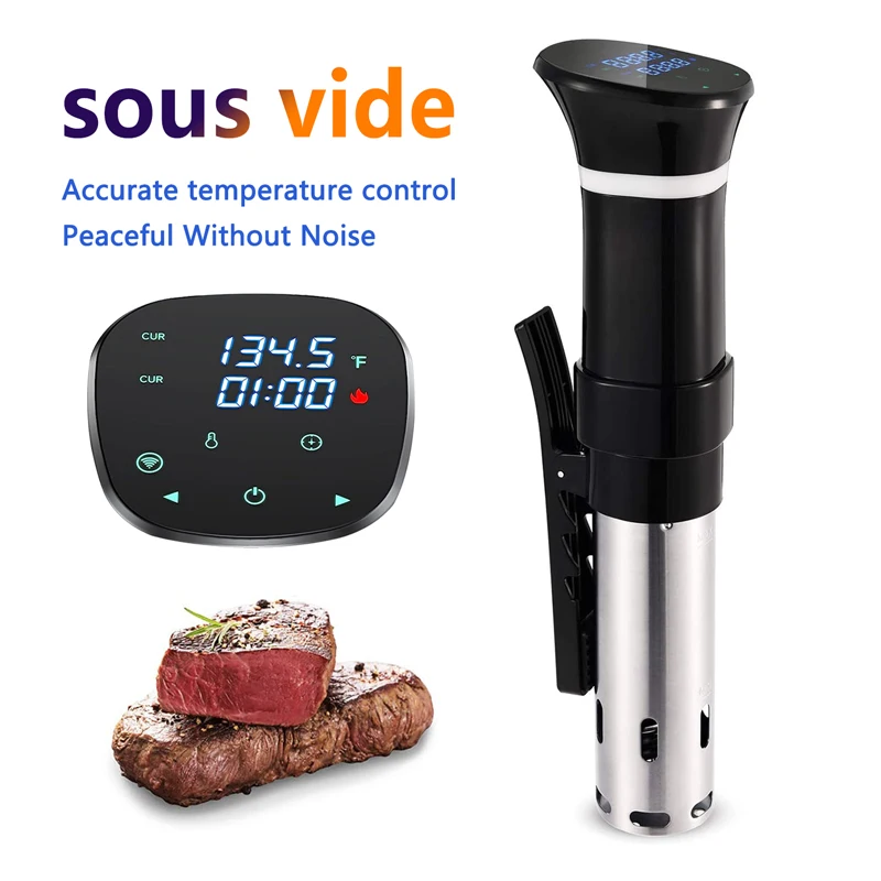 Sous Vide WIFI 1100W High-Power with Slow Cooker Function 99-Hour Timer & Precision Vacuum Cooking, ±0.1°C Temperature Contr