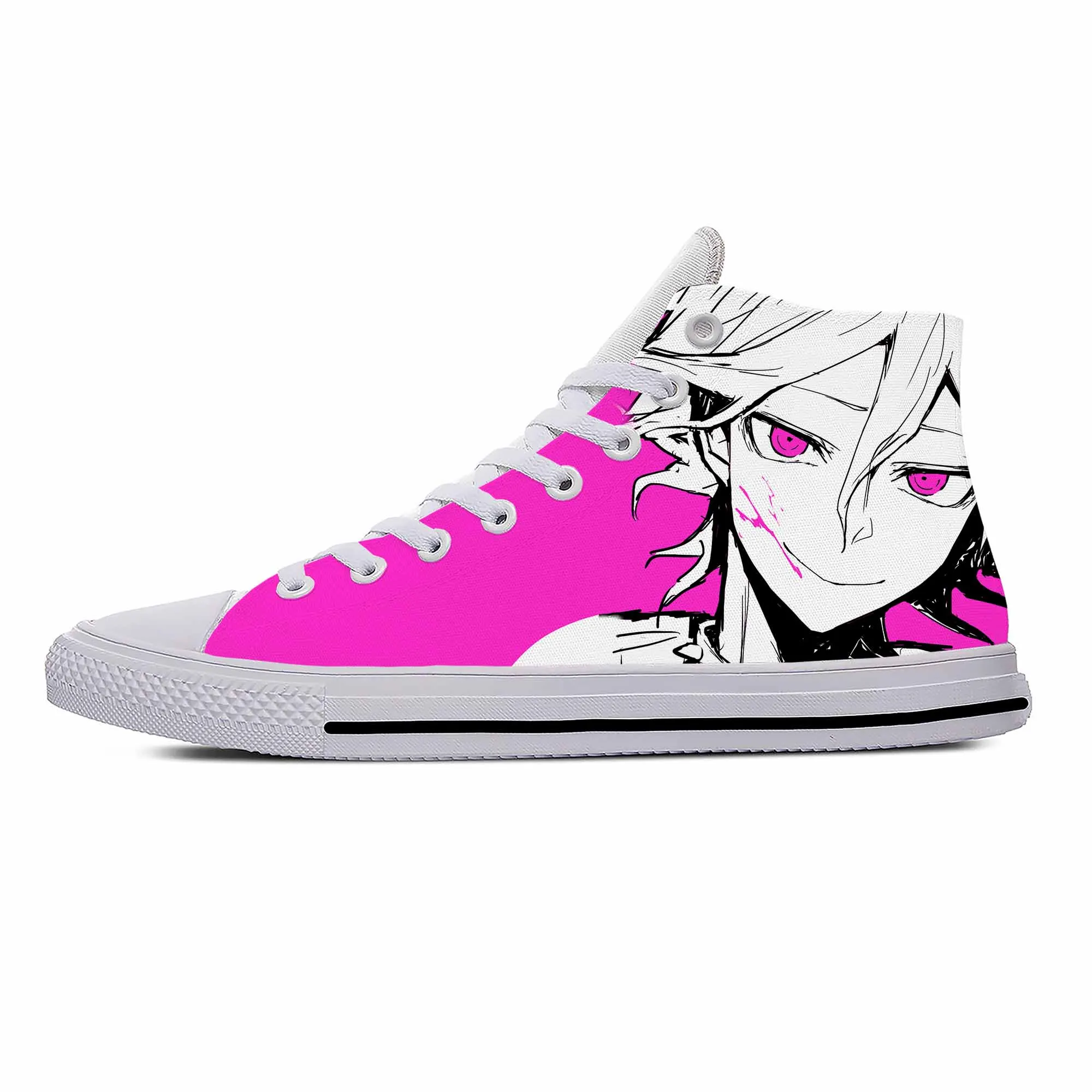 Hot Anime Cartoon Game Danganronpa Komaeda Nagito Casual Cloth Shoes High Top Lightweight Breathable 3D Print Men Women Sneakers anime cartoon game danganronpa kokichi oma ouma casual cloth shoes high top comfortable breathable 3d print men women sneakers