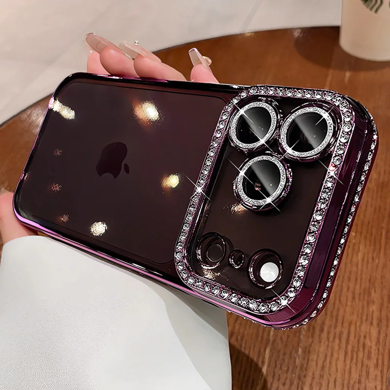 Elegant Crystal Bling Shockproof Phone Case with Silicone Bumper