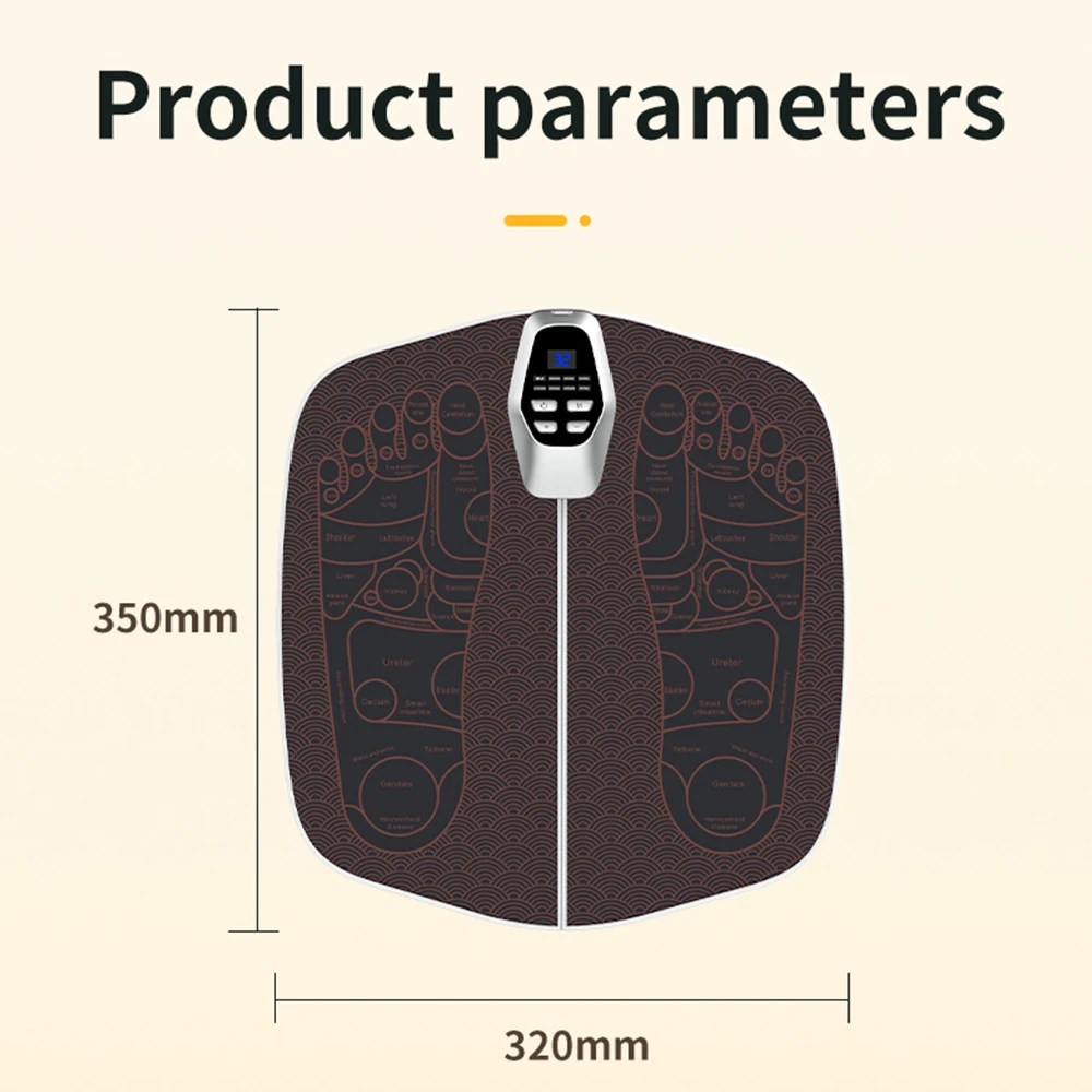 TENS Foot Muscle Electrostimulator Massager Pad Mat 8-Mode Relaxation Treatment