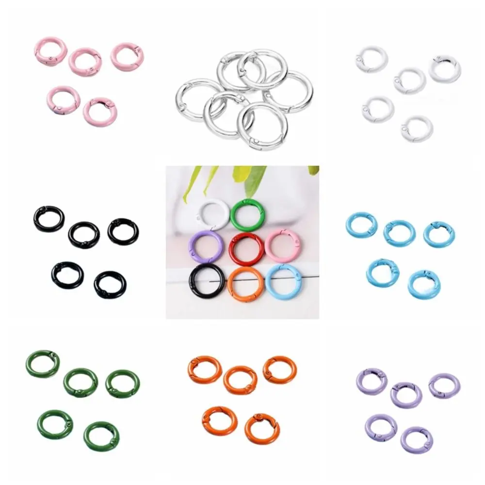 5 Pcs DIY 25mm O Ring Keychain Clips Colorful Metal Openable Round Carabiner Durable Spring Clasp Jewelry 4