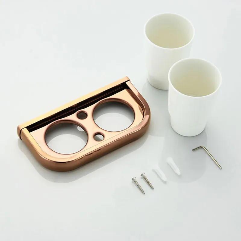 Rose gold toothbrush holder Rustle Cup Toothbrush set Double rustle cup toothbrush holder