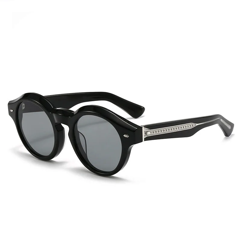 

New Retro Round Thick Plate Men's Sunglasses Light Luxury Women's High Quality Sunshades Retro Carved Goggles Trendy Sun Glasses