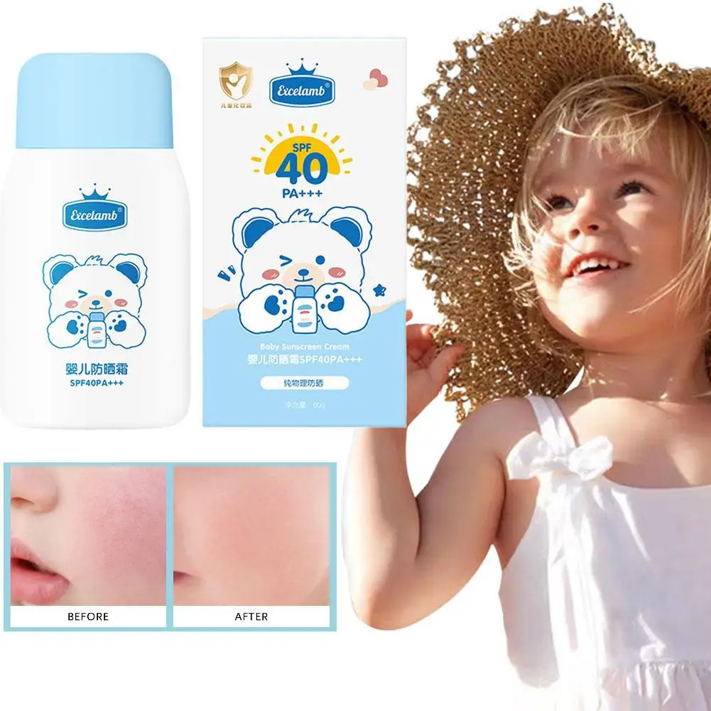 SPF 40+++ Children Sunscreen Refreshing Oil Free Sun Protector Sunscreen Stick Moisturizing Face Stick Non-Sticky Bar