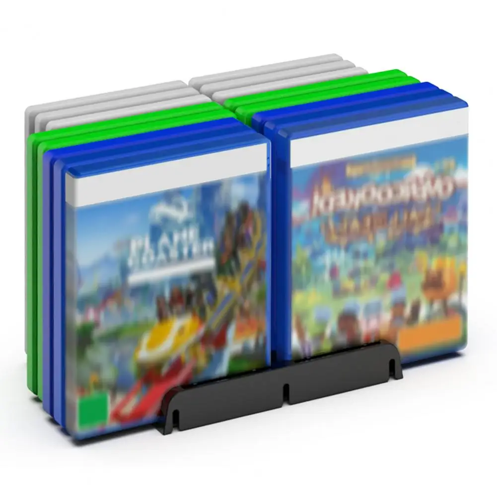 

Game DVD Box with Non-slip Pads Black Game DVD Bracket Divided Compartment Game Discs Storage Bracket
