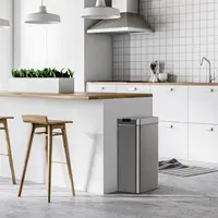 13 Gallon Automatic Trash Can for Kitchen - Stainless Steel Garbage Can with No Touch Motion Sensor Butterfly Lid and Infrared 2