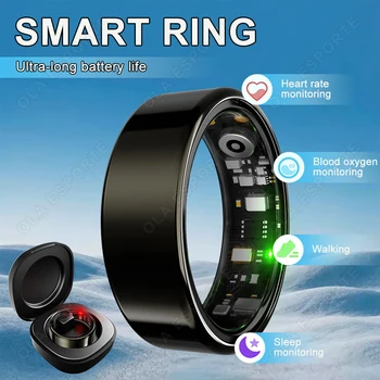 Anello Intelligente R09 in Titanio di Grado Militare, Monitoraggio della Salute, Impermeabile IP68 e 3ATM, Modalità Multi-sport, Anello alla Moda Nuovo