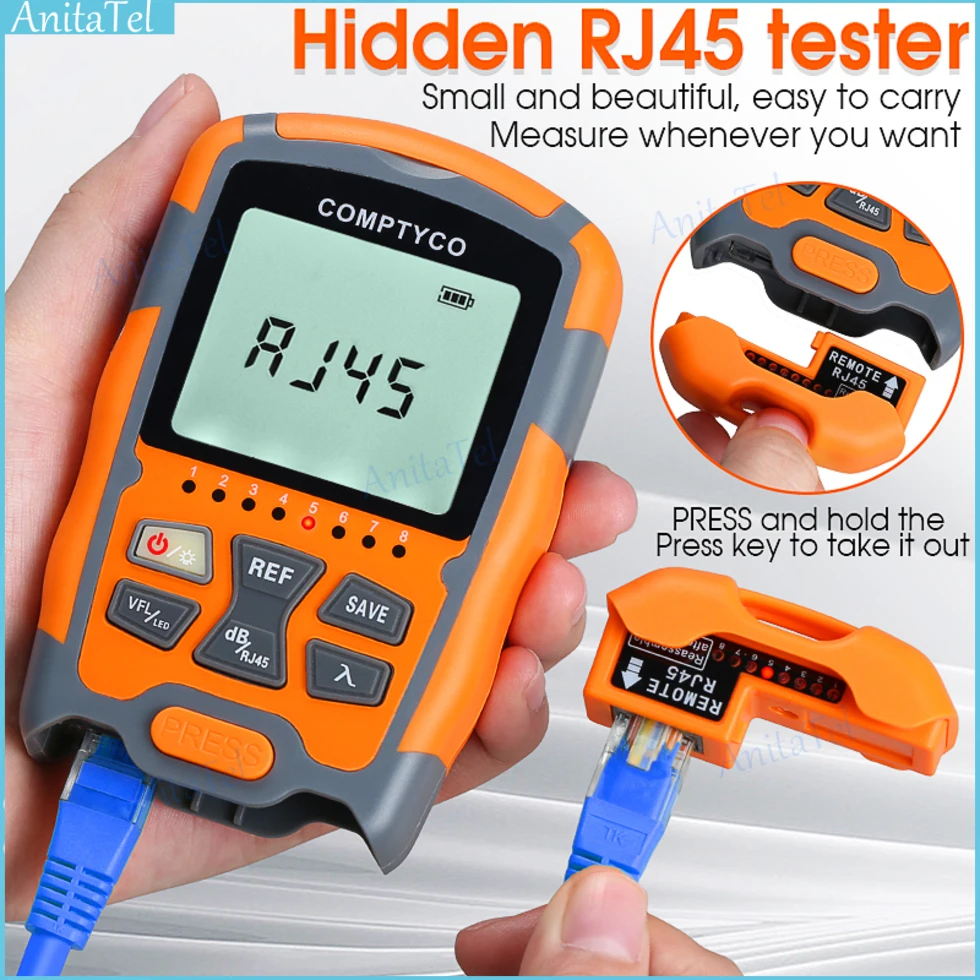 

AUA-M70 4 in 1 Handheld Mini OPM Optical Power Meter -70~+10dbm Network Cable Test Optical Fiber Tester 1/10/15/30/50MW VFL
