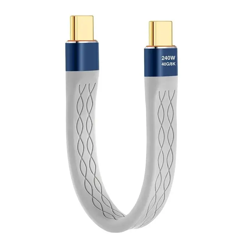High-Speed USB 4.0 Cable with 240W PD Fast Charging – Short Type-C to Type-C Cord