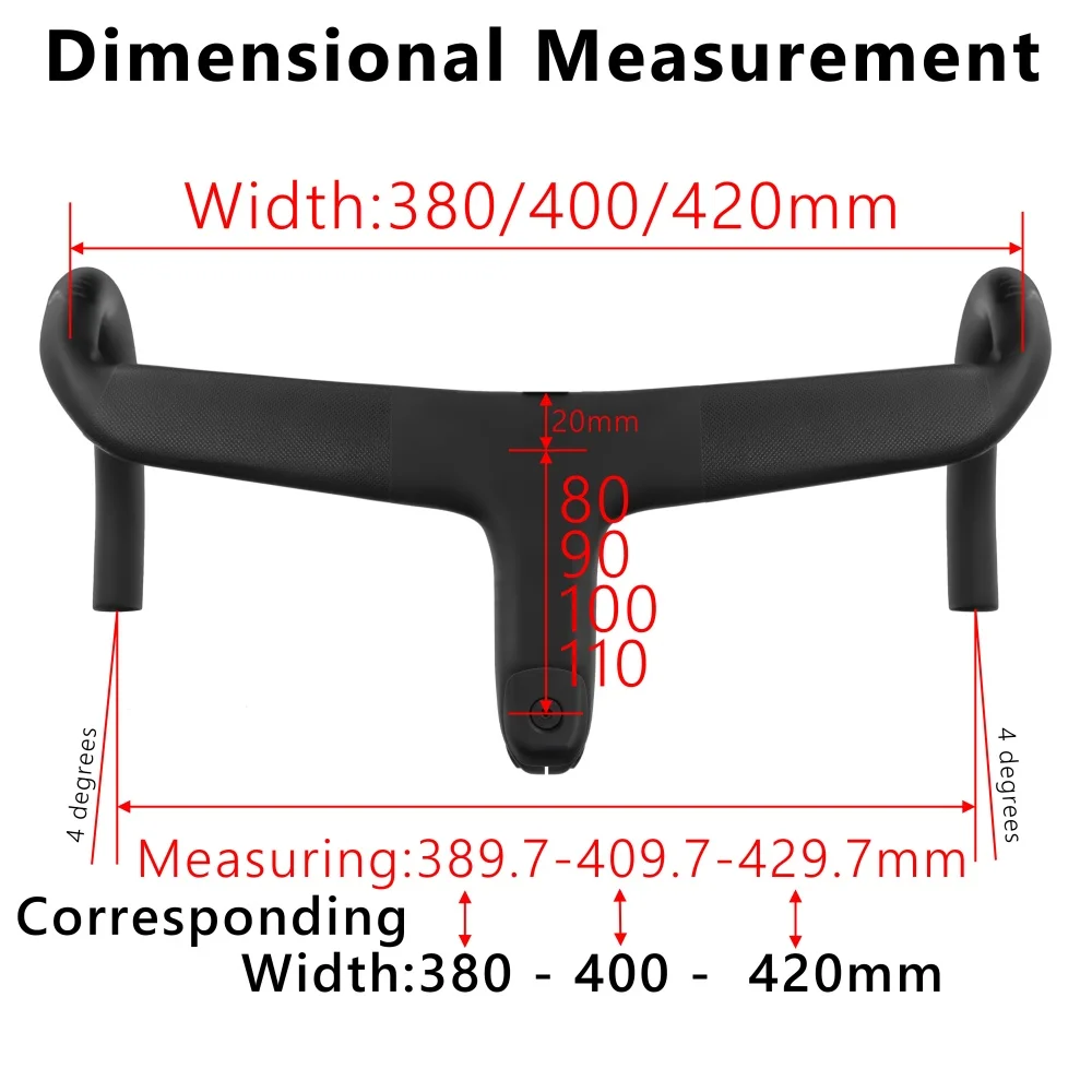KOCEVLO Road Carbon Fiber Stem Integrated Bicycle Handlebar For