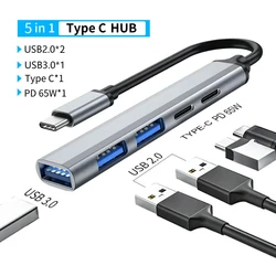 Ultra - HD USB - C Hub with HDMI, PD 100W, SD/TF Card Reader, and Multi - Port Docking Station (5 in 1 Type C)