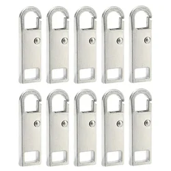 Metal Zipper Slider Puller - Detachable Instant Repair Kit for Clothing, Luggage, and Purses (Silver)