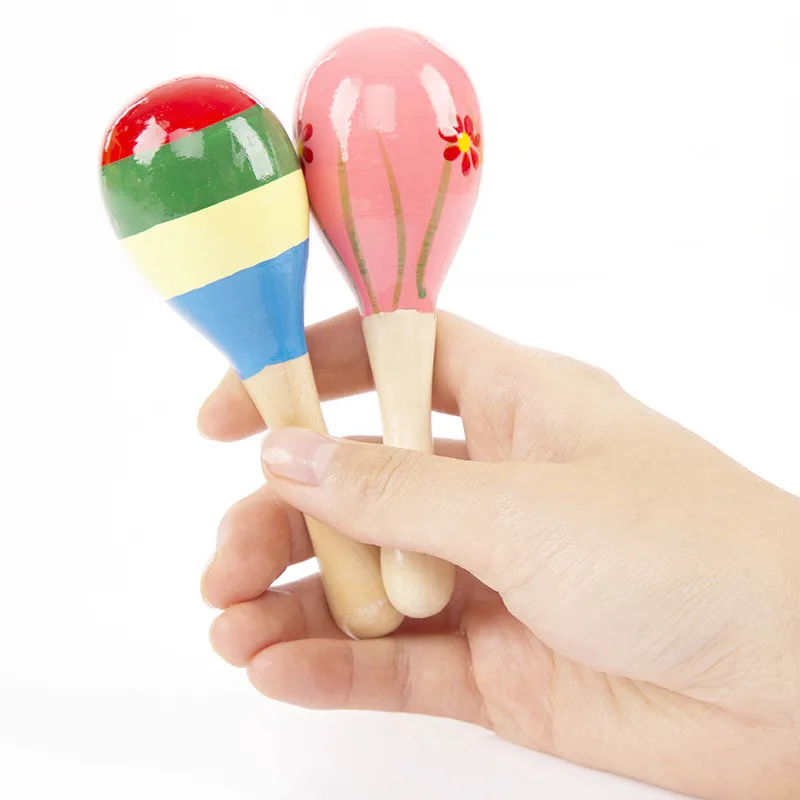 1pc Baby Kid Wooden Ball Toy Sand Hammer Rattle Musical Instrument Percussion Infant Dropshipping Support 2