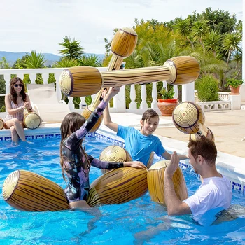 Piscina Combattimento Galleggiante Fila Giocattolo 2 Giocatori Sport Acquatici Gonfiabile Galleggiante Gioco Anello di Nuoto Gladiatore Zattera per Bambini Giocattolo Per Adulti