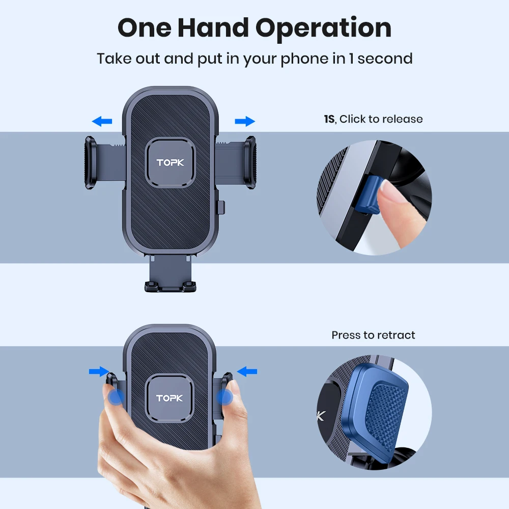 Universal Car Phone Holder with Air Vent and Suction Cup Mount
