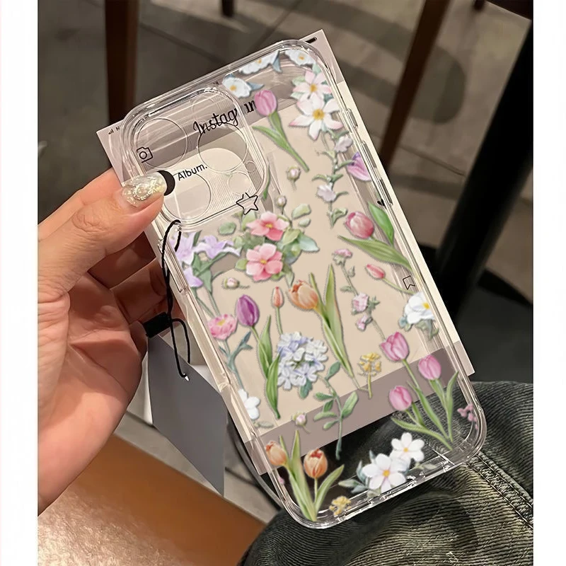 Floral Pink Violet Phone Case with Flower Design