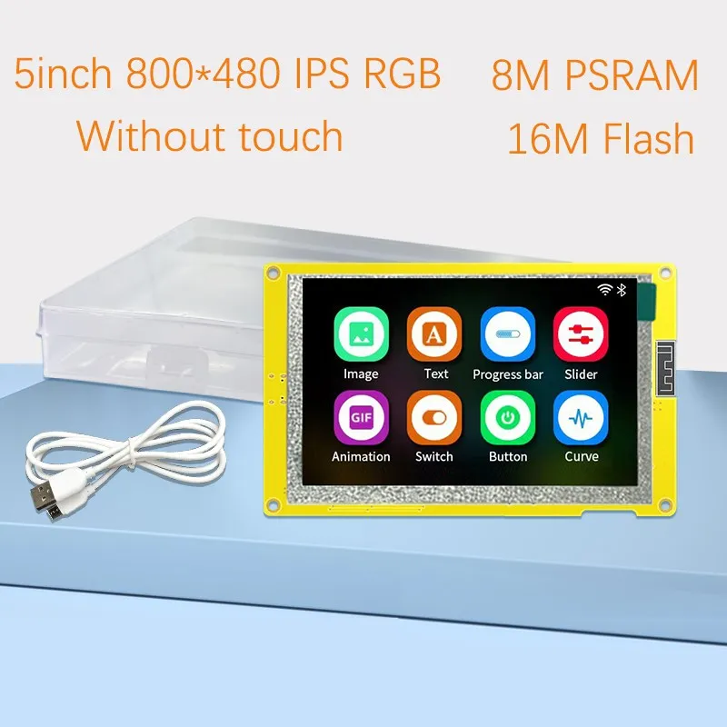 Smart Display Rgb Lcd Module Esp32-s3 Hmi 8m Psram 16m Flash Polegada Ips Tela Tft para Arduino gl Wifi Bluetooth 800x480 - Imagem 5