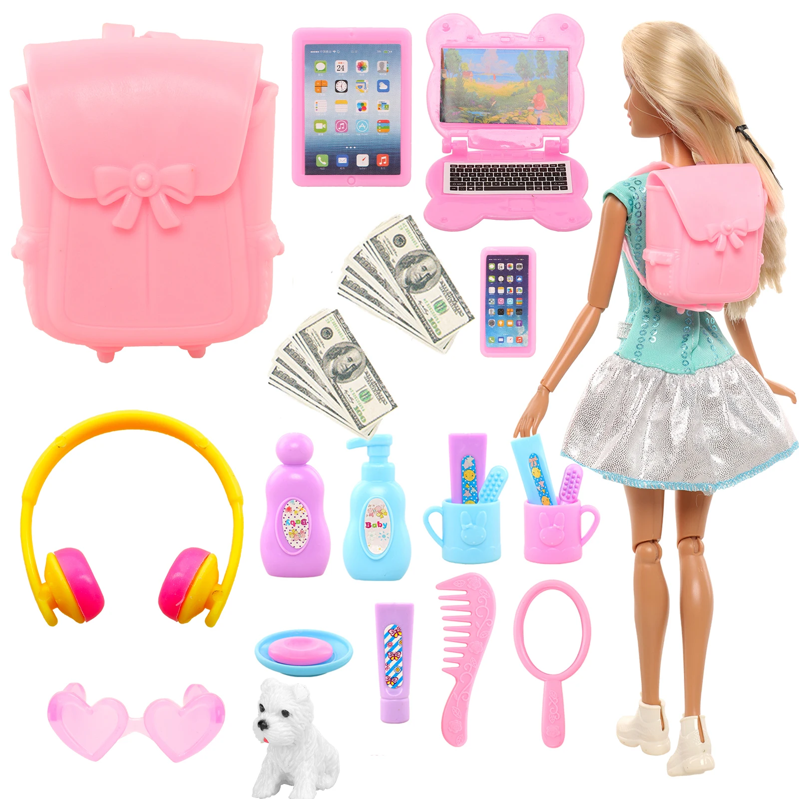 

Аксессуары для живой серии, игрушка, 22 шт., компьютерная чашка для мытья наушников, инструмент для «сделай сам», игрушка для кукольного домика, подарок для девочки