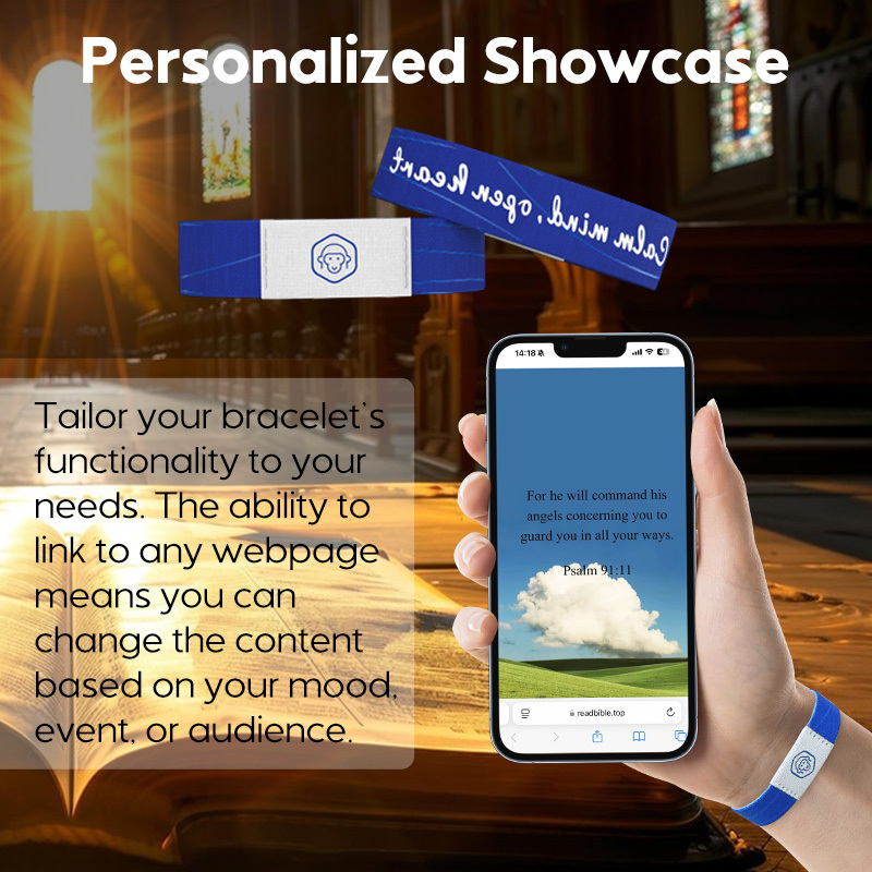 HENNCER Bible Verse Bracelets Christian Bracelet With NFC Scripture Bracelets Inspirational Daily Bible Verse Bracelet