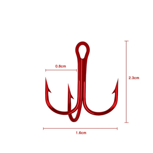 50Pcs New anti-rust Ahite Nickel Super Sharp Fishhooks Treble Fishing Hooks  High Carbon Steel Matte red Hooks Fishing Tackle - AliExpress