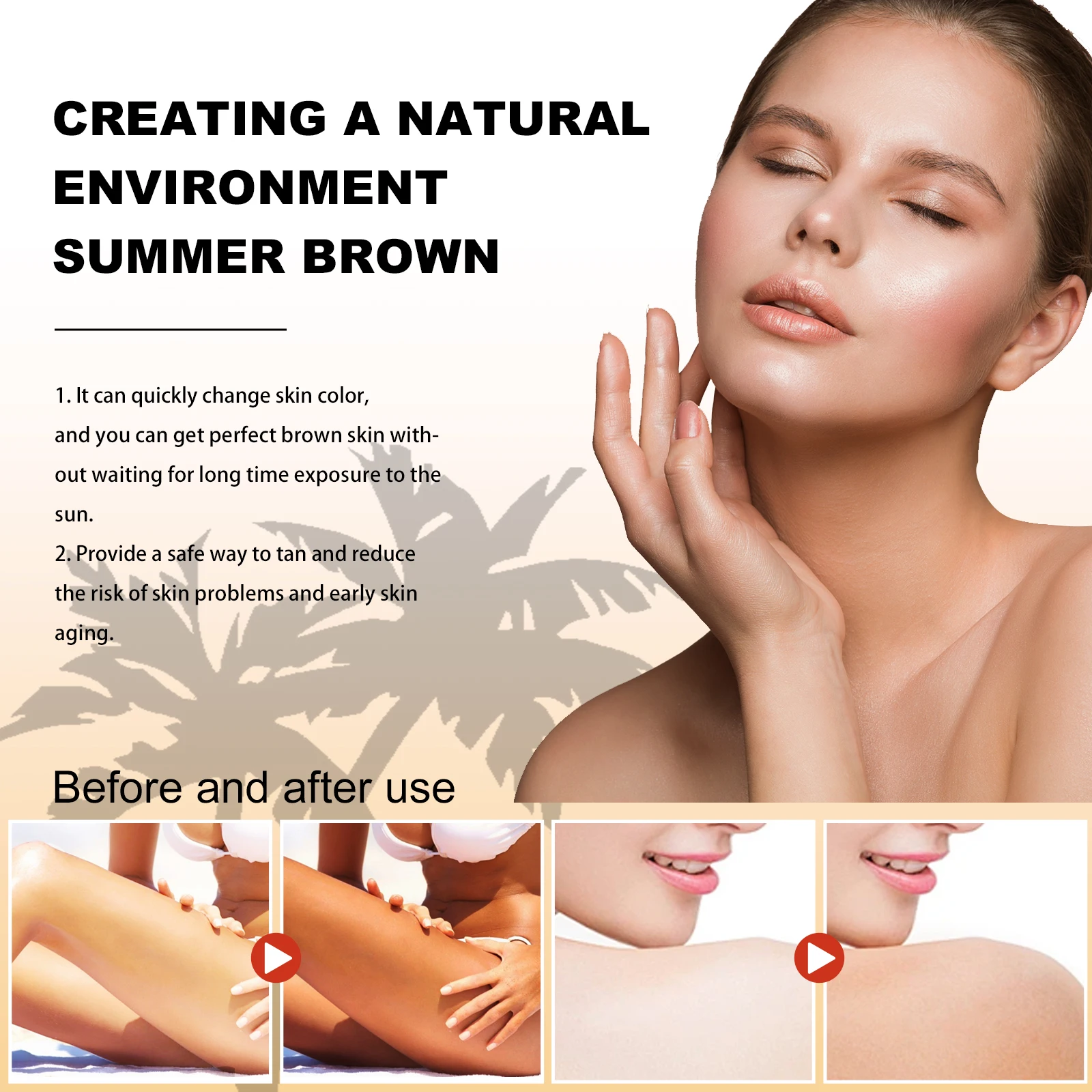 5 Second Self Tanning Cream Intensive Sunless Self Tanning Body Bronzer Gel Brown Accelerator Gel Bronzer Lotion