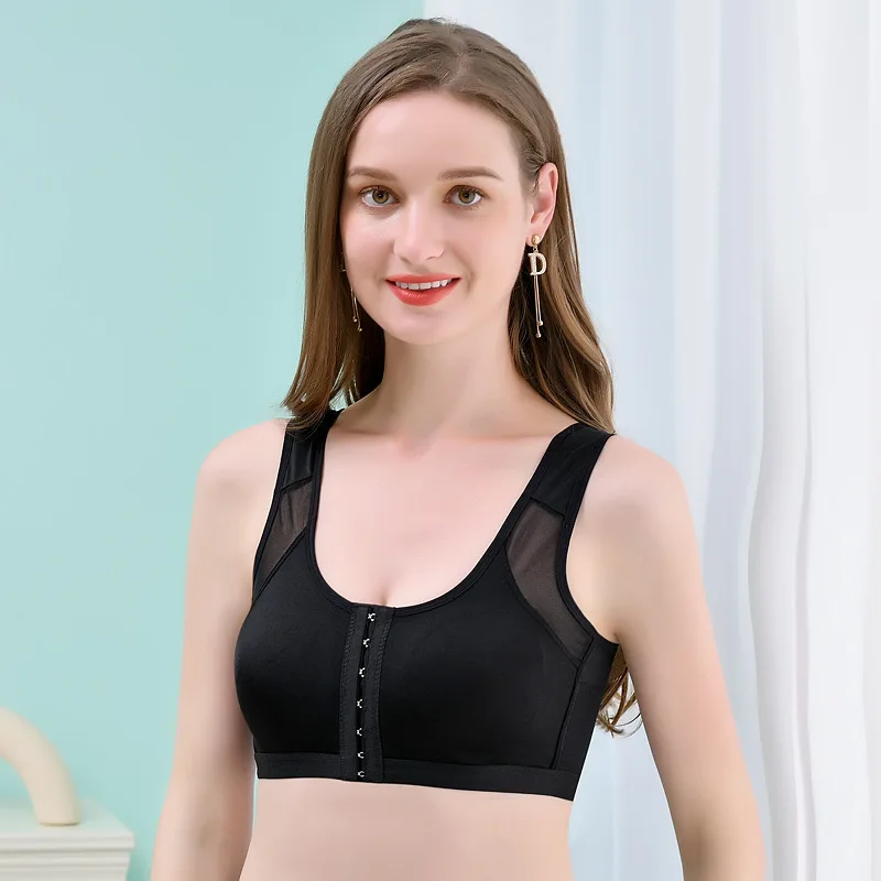 Front Closure Posture Corrector Lift Up Bra Women Push Up Cross Back Underwear Shockproof Sports Support Fitness Vest Bras S-5XL 6