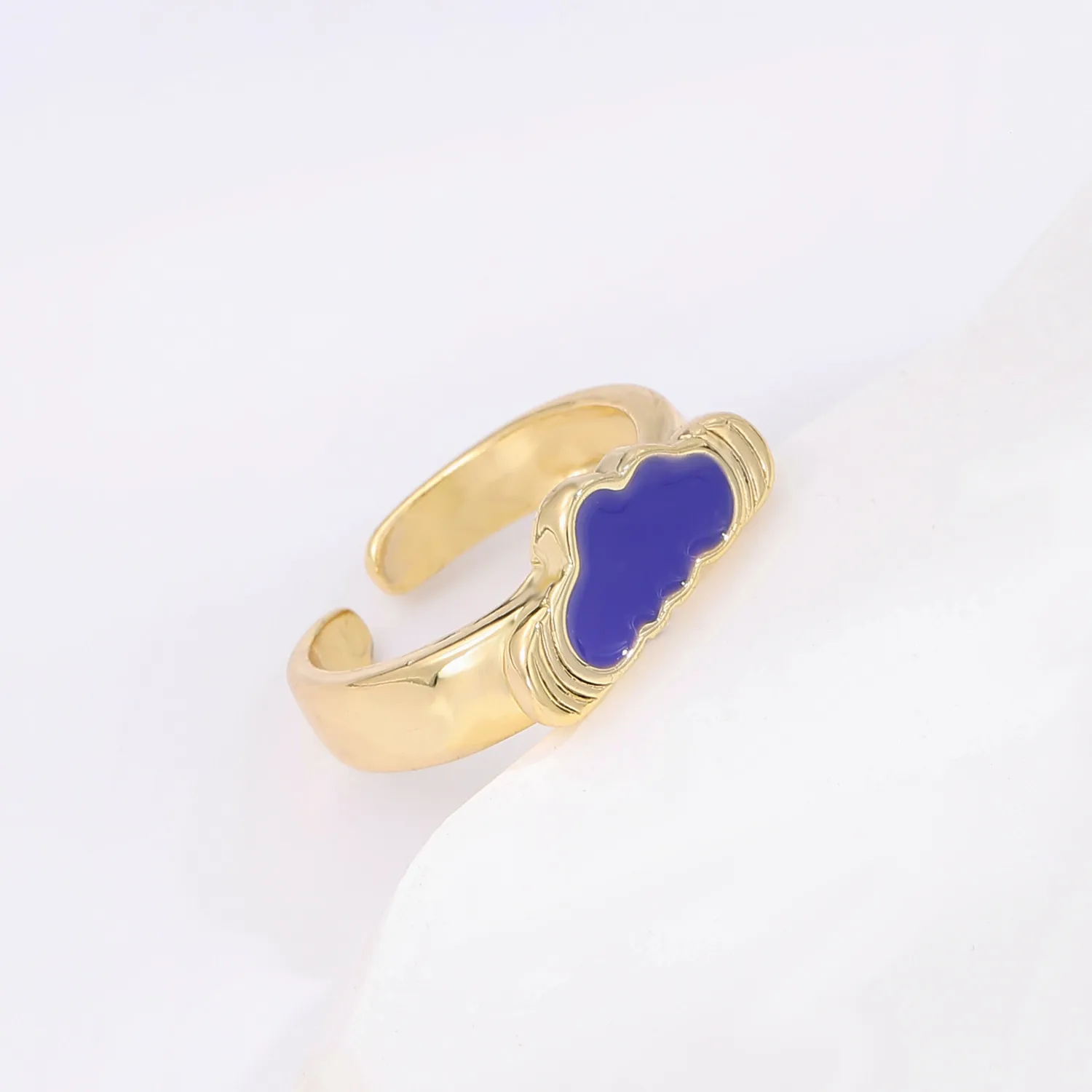 2021 INS Color Rainbow Fashion Rings For Women Finger Jewelry Clear CZ Colorful Neon Enamel Open Adjusted Dome Ring