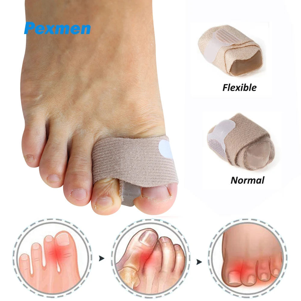 Pexmen Bunion Corrector Splint Big Toe Wraps for Broken Toe Gel Buddy Tape Toe Spacers Brace for Overlapping and Hammer Toes pexmen 2pcs bag toe wraps bunion corrector splint for broken toe gel buddy tape big toe separators brace for overlapping toes