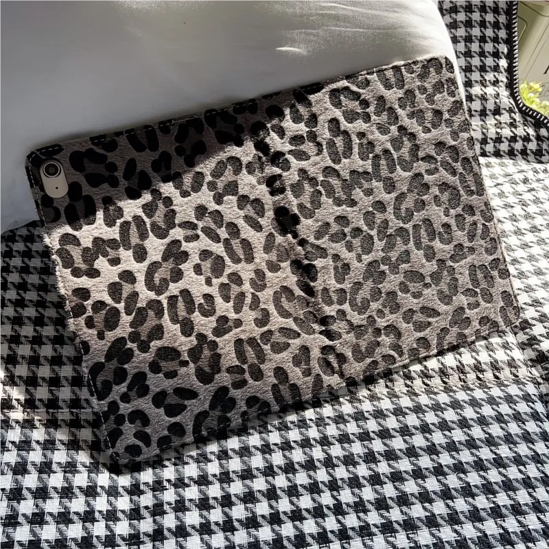 Leopard Print Plush Texture Tablet Case